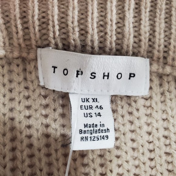 Topshop Mock Neck Oversized Knit Pullover Sweater - Picture 6 of 9